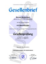 HWK Gesellenbrief Kaufen Muster 01