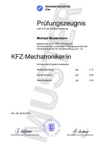 Handwerkskammer (HWK) Prüfungszeugnis Kaufen Muster 01